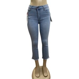 Blue Republic Size 9 Slim Cropped Flare Fringe Leg Push Up Jean. New With Tags.